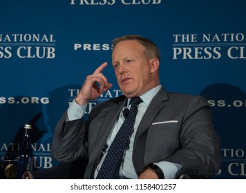 Washington, DC/USA - August 13 2018: Former White House Press Secretary Sean Spicer Speaks At The National Press Club