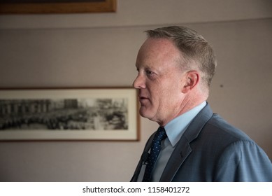 Washington, DC/USA - August 13 2018: Former White House Press Secretary Sean Spicer Speaks At The National Press Club