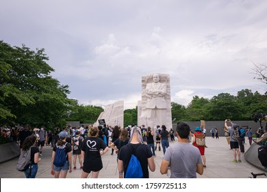 Washington D.C./USA- June 19th, 2020: Black Lives Matter Protesters Gathering At The MLK Memorial.