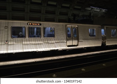 Washington, DC/USA March 8, 2019: Washington DC Metro Rail Subway.