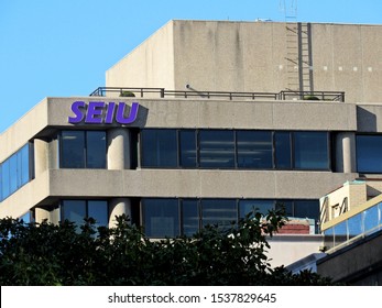 Washington, D.C./USA-10/21/19: The Dupont Circle Headquarters Of The Service Employees International Union, Or SEIU.                              