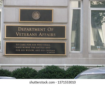 Washington, DC/USA-Aug. 16, 2015: A Sign On The The Veterans Affairs Administration Building At McPherson Square. 