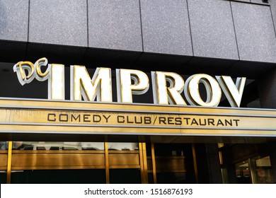 Washington, District Of Columbia / United States - September 19 2019: DC Improv Comedy Club Sign