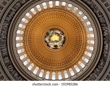 WASHINGTON Ã¢Â?Â? FEBRUARY 23: The Inside Of The Dome Of The United States Capitol Building Located In Washington, DC On February 23, 2013. The Building Houses The US Senate And House Of Representatives. 