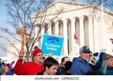 WASHINGTON JANUARY 18:  Pro-life Supporters Participate In The March For Life In Washington, DC On January 18, 2019