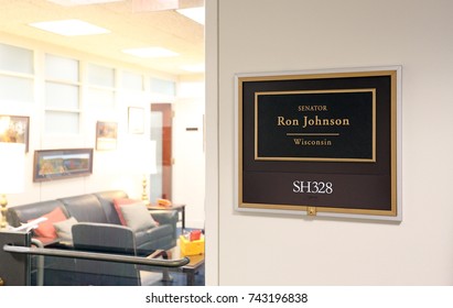 WASHINGTON - JULY 18: The Entrance To The Office Of Senator Ron Johnson In Washington DC On July 18, 2017. Ron Johnson Is The Senior United States Senator From Wisconsin.