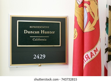 WASHINGTON - JULY 18: The Entrance To The Office Of Representative Duncan Hunter In Washington DC On July 18, 2017. Duncan Hunter Is A Congressman From The State Of California.