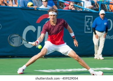 WASHINGTON JULY 20: Alexander Zverev (GER) Defeats Taylor Fritz (USA, Not Pictured) At The Citi Open Tennis Tournament On July 20, 2016 In Washington DC. 