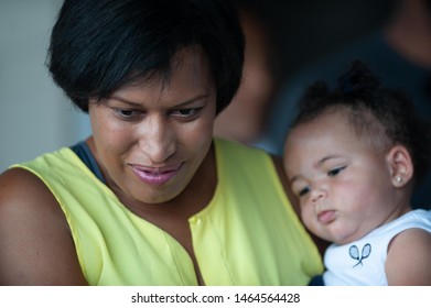 WASHINGTON – JULY 27: Washington DC Mayor Muriel Bowser And Her Daughter Miranda Attend The Citi Open Tennis Tournament On July 27, 2019 In Washington DC