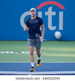 WASHINGTON – JULY 29: Brayden Schnur (CAN) Falls To Jo-Wilfried Tsonga (FRA, Not Pictured) At The Citi Open Tennis Tournament On July 29, 2019 In Washington DC