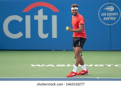 WASHINGTON – JULY 29: Jo-Wilfried Tsonga (FRA) Defeats Brayden Schnur (CAN, Not Pictured) At The Citi Open Tennis Tournament On July 29, 2019 In Washington DC