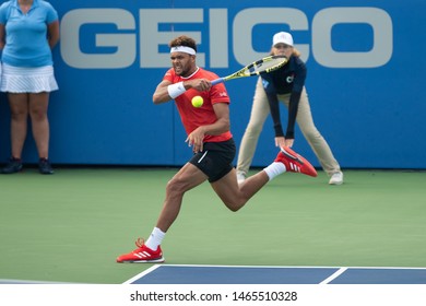 WASHINGTON – JULY 29: Jo-Wilfried Tsonga (FRA) Defeats Brayden Schnur (CAN, Not Pictured) At The Citi Open Tennis Tournament On July 29, 2019 In Washington DC