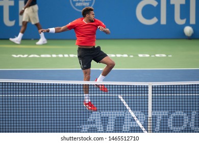 WASHINGTON – JULY 29: Jo-Wilfried Tsonga (FRA) Celebrates After Defeating Brayden Schnur (CAN, Not Pictured) At The Citi Open Tennis Tournament On July 29, 2019 In Washington DC