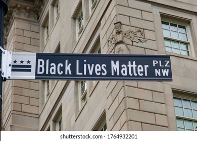 WASHINGTON - JUNE 27, 2020: Black Lives Matter Plaza Street Sign