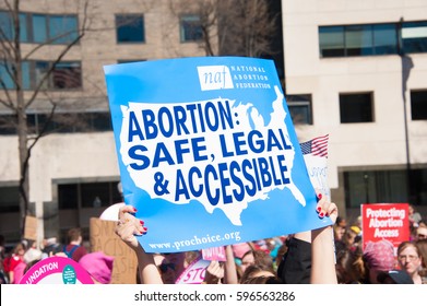 WASHINGTON MARCH 8: Demonstrators rally in support of abortion and other women’s rights, and against President Trump’s administration, on March 8, 2017, International Women’s Day, in Washington, DC 