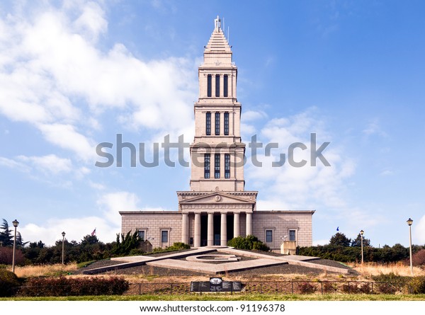 Washington Masonic Temple and\
memorial tower in Alexandria, Virginia. The tower was completed in\
1932