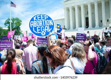 WASHINGTON MAY 21:  Pro-choice activists rally to stop states’ abortion bans in front of the Supreme Court in Washington, DC on May 21, 2019