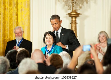 WASHINGTON - MAY 29: Civil Rights And Women's Advocate, Dolores Huerta, Receives The Presidential Medal Of Freedom At A Ceremony At The White House May 29, 2012 In Washington, D.C.