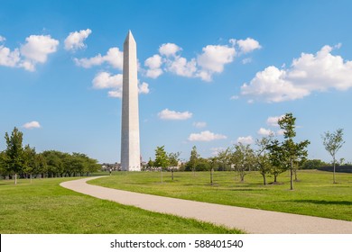  Washington Monument With Blue Sky Washington DC, USA.