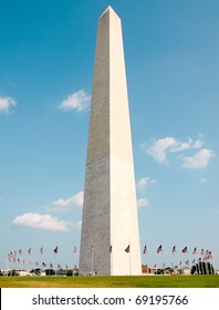 Washington Monument And Circle Of Flags