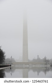 Washington Monument Lost In Fog - Washington DC United States