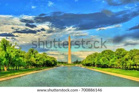 Washington Monument on the National Mall in Washington, DC. United States