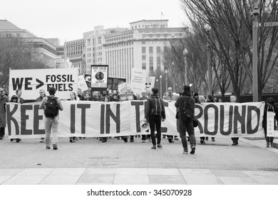 WASHINGTON - NOVEMBER 29:  Marchers Take Part In The Global Climate March In Washington, DC On November 29, 2015, The Eve Of The United Nations Climate Change Conference In Paris.