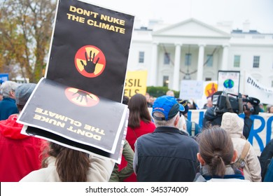 WASHINGTON - NOVEMBER 29:  Marchers Take Part In The Global Climate March In Washington, DC On November 29, 2015, The Eve Of The United Nations Climate Change Conference In Paris.