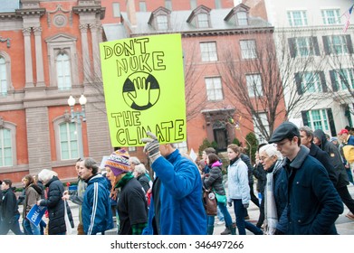 WASHINGTON - NOVEMBER 29: Marchers Take Part In The Global Climate March In Washington, DC On November 29, 2015, The Eve Of The United Nations Climate Change Conference In Paris.

