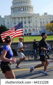WASHINGTON- OCTOBER 31: Runners compete in the Marine Corps Marathon on October 31, 2010 in Washington, D.C.