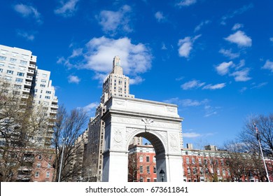 Washington Square arch was built in the 1889 centennial of George Washington's inauguration as president