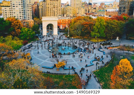 Washington square park in Greenwich village, lower Manhattan in New York city