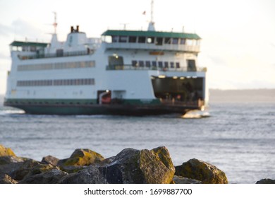 Washington State Ferry System In Whidbey Island