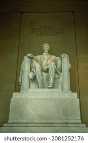 WASHINGTON, UNITED STATES MAY 1970: Abe Lincoln Statue In Washington In 70's