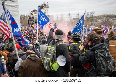 Washington, USA - 06 January 2021. Protestors Descend Upon Capitol Hill To Contest The Certification Of The Presidential Election