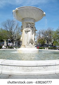 Washington, USA - April 2, 2010: The Fountain On The Dupont Circle.