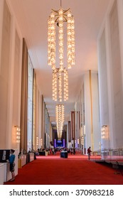 WASHINGTON, USA - SEP 24, 2015: Hall At John F. Kennedy Center For The Performing Arts. The Center Produces And Presents Theater, Dance, Ballet, Orchestral, Chamber, Jazz, Popular, And Folk Music