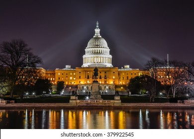 Washington's Capitol Building At Night