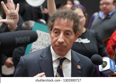 Washington/USA – January 23, 2019: Rep. Jamie Raskin (D-MD) Speaking To The Press At The Government Shutdown Demonstration In The Hart Senate Office Building.