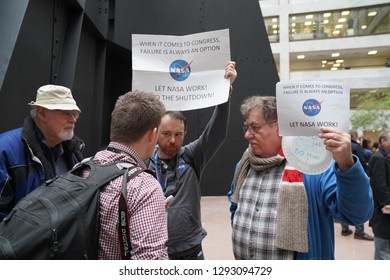               Washington/USA – January 23, 2019: Stop The Shutdown Protesters At The Hart Senate Office Building.                 