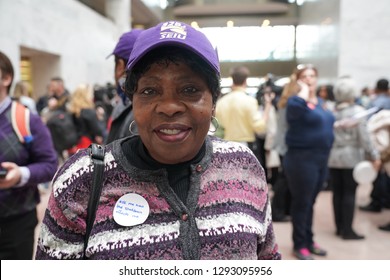 Washington/USA – January 23, 2019: Stop The Shutdown Protesters At The Hart Senate Office Building.                  