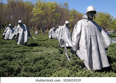 Washinton Dc In Korea War Memorial 5 April 2016