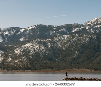 Washoe Lake with snowy mountains - Powered by Shutterstock