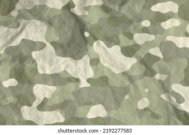 Washy Prefaded Military Camouflage Canvas Texture