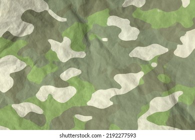 Washy Prefaded Military Camouflage Canvas Texture