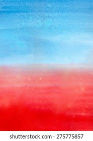 washy watercolor background in blue   red
