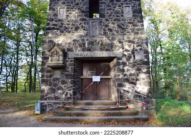 Wassenach, Germany - 11 02 2022: Lydiaturm, Blocked Entrance In Repair Phase