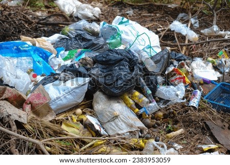 Waste foam, plastics, cloth from households that are hard to degrade and cannot be recycled L Pollution problems of developing countries in Southeast Asia, India, Sri Lanka, Myanmar, Laos, Thailand,