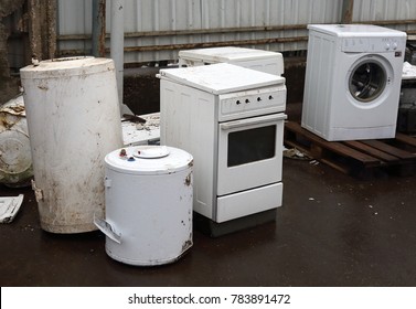 Waste houshold appliances outdoor