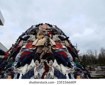 waste pile large pollution heap fashion industry trash in nature landscape garbage stack of cloth industrial pollution awareness global pollution background - Shutterstock ID 2351566609